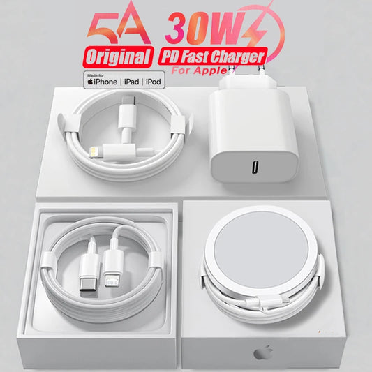 Chargeur sans fil Apple pour iPhone 14/13/12/11/15/16 Pro Max, Mini, X, XS, XR Plus – Charge rapide