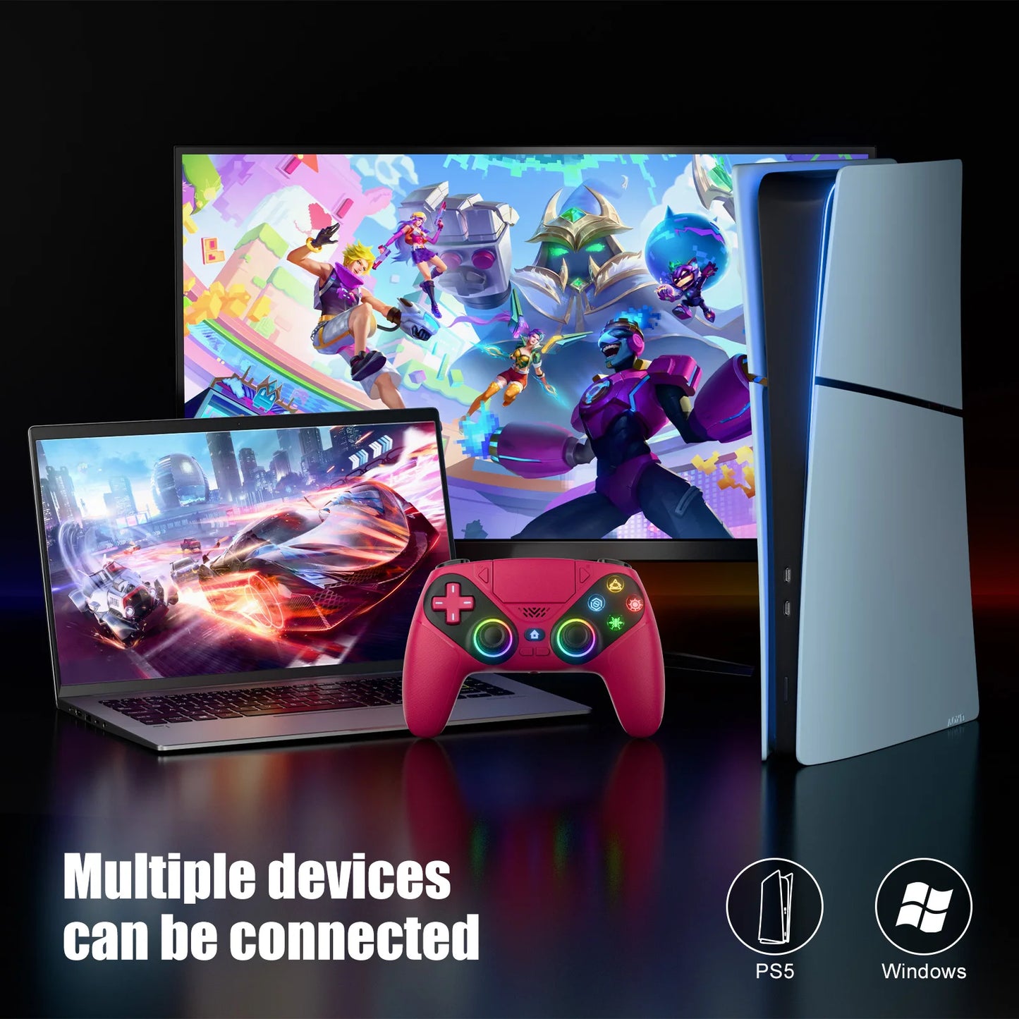 Manette Gamer Sans Fil – Compatibilité PS5&PC,Turbo & Confort Pro.