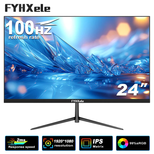 🎮 Moniteur de Gaming FYHXele 24" 100Hz - Écran LCD 1080P