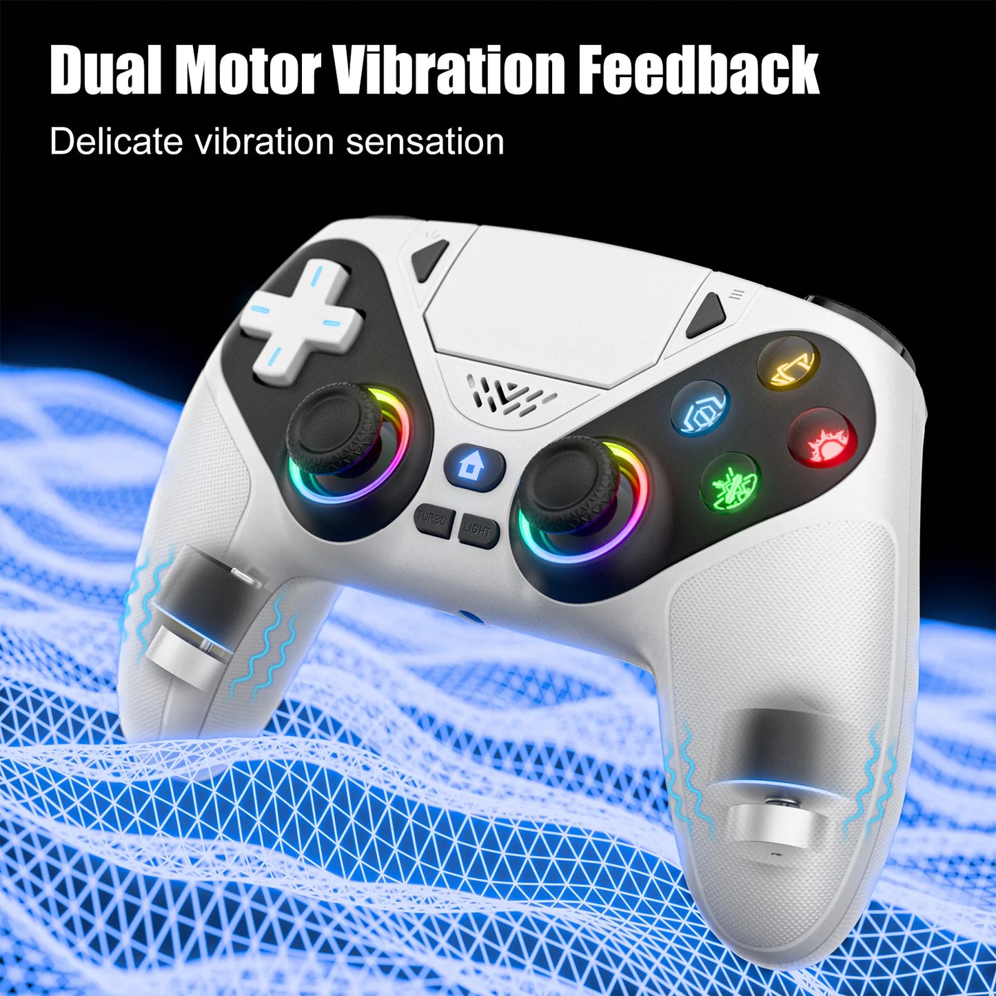 Manette Gamer Sans Fil – Compatibilité PS5 & PC,Turbo & Confort Pro.