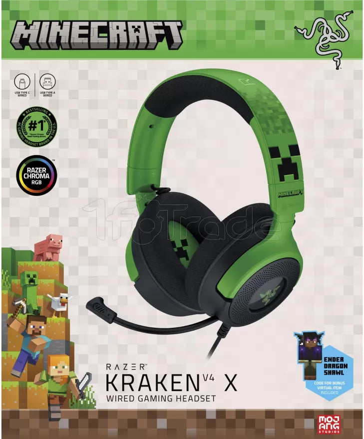 Casque Gamer Kraken V4 X Minecraft -Distribué par Shooply.fr