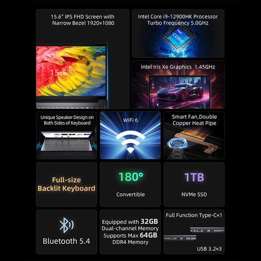 BMAX 15.6" X17 Power Notebook - 32GB RAM, 1TB SSD