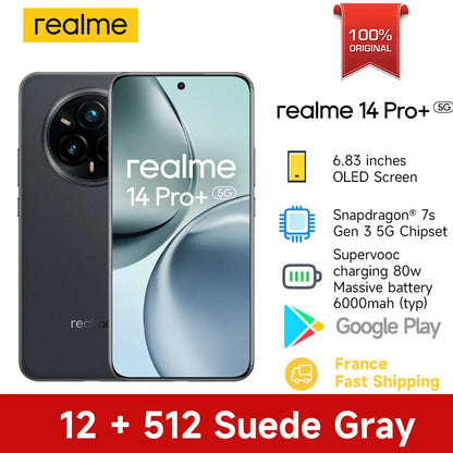 2025 Realme 14 Pro+ Smartphone 5g Snapdragon 7S Gen 3 6.83'' 120Hz Oled Screen  realme 14 Pro Plus Nfc Global Version