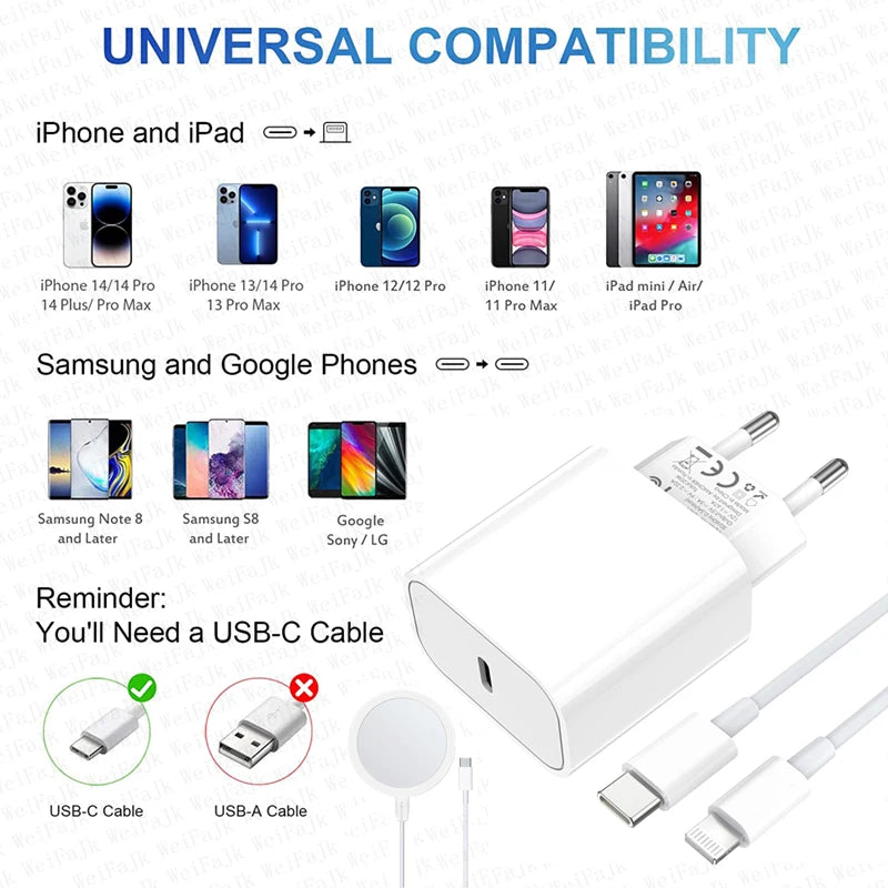 Chargeur sans fil Apple pour iPhone 14/13/12/11/15/16 Pro Max, Mini, X, XS, XR Plus – Charge rapide